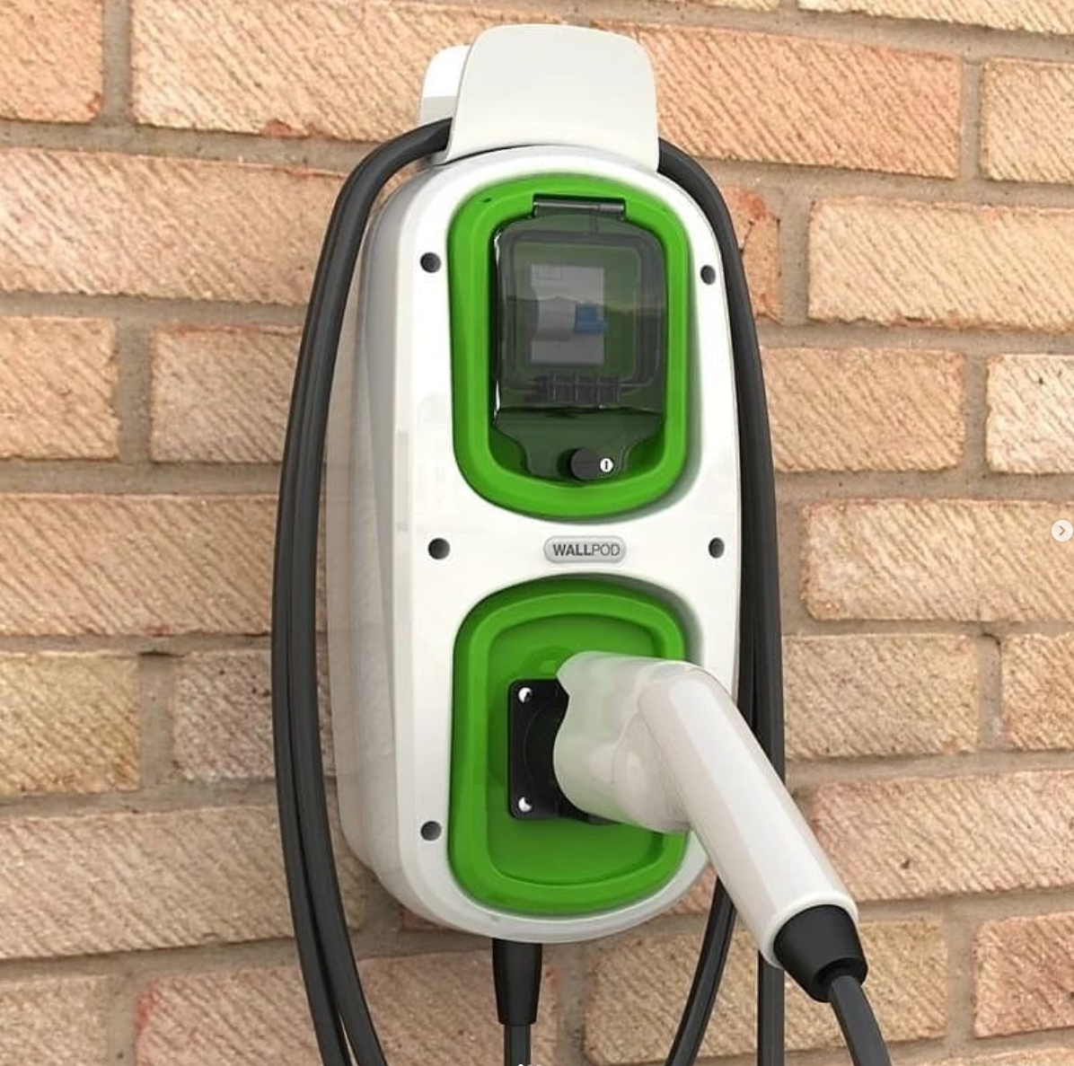 Wall-mounted electric vehicle charge point